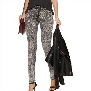 Rag & Bone black & gray acid wash skinny jeans